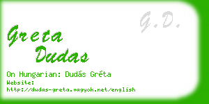 greta dudas business card
