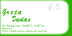 greta dudas business card